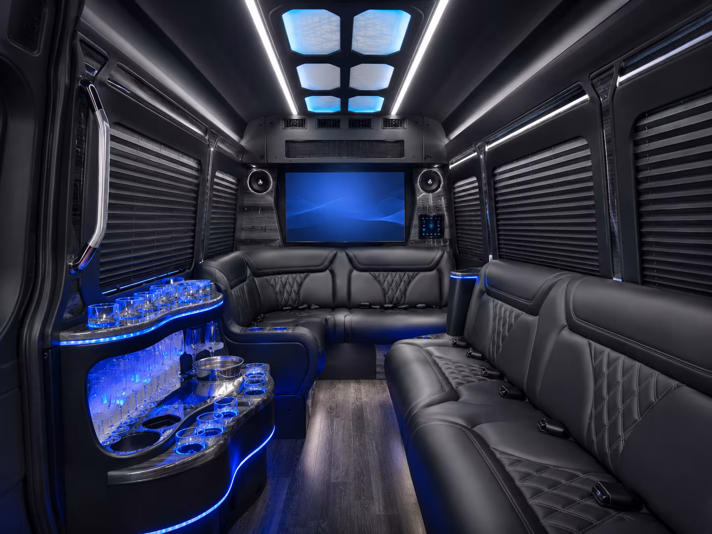 citrus heights 18 passenger party bus interior